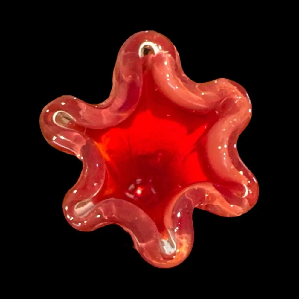 Vintage Art Glass Tea Light Angel Candle Holder 10" Mouth Blown - Picture 4 of 4